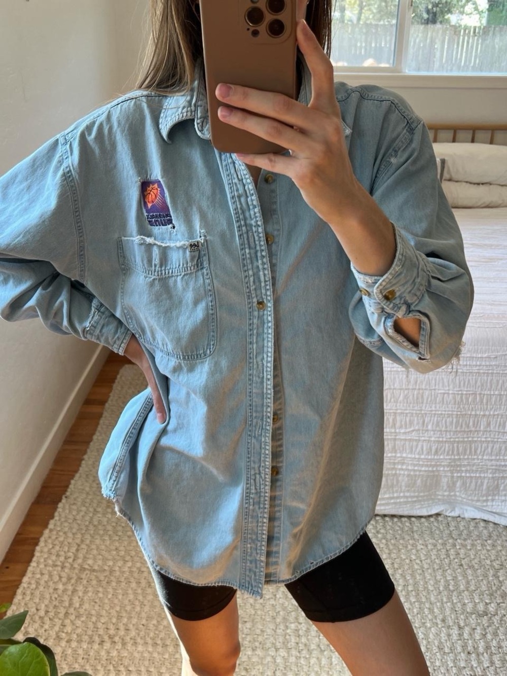 vintage phoenix sun’s denim button up